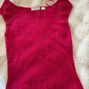 Liz Claiborne Pink Cap Sleeve Fitted Blouse